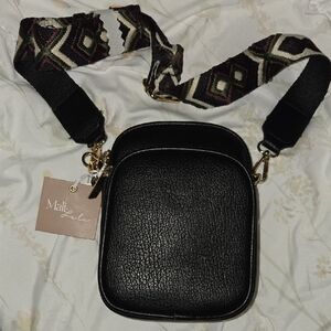 Mali + Lili Vegan Leather Black Crossbody Bag